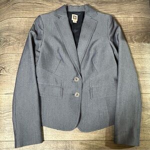 Anne Klein Women's Blue-Gray Polyester Blend Classic Blazer Size 6